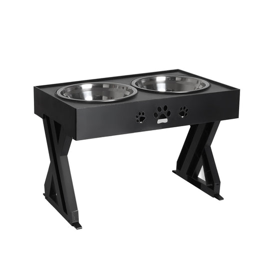 PaWz Elevated Pet Feeder Food Water Double Bowl  Adjustable Height Raised Stand - image1